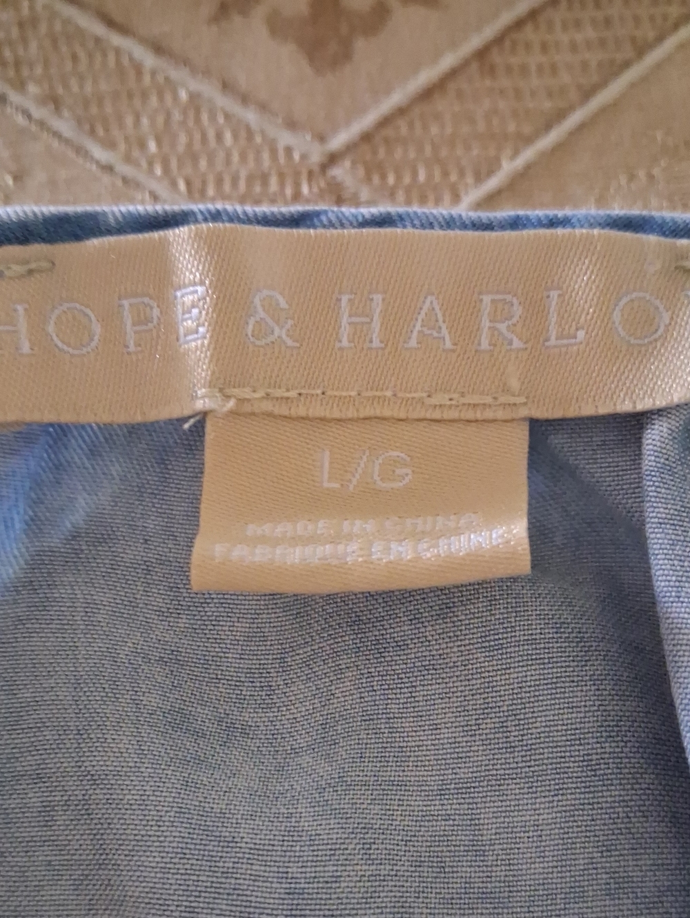 Light Blue Denim Peasant Tunic with Braided Tie - Women - Picture 3 of 3